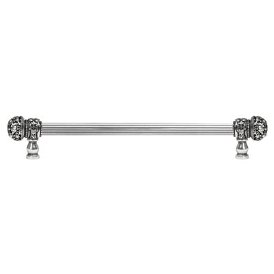 Juliane Grace 18 inches c.c with 5/8 reeded center long pull small finial with 52 Swarovski Clear Crystals in Antique Brass