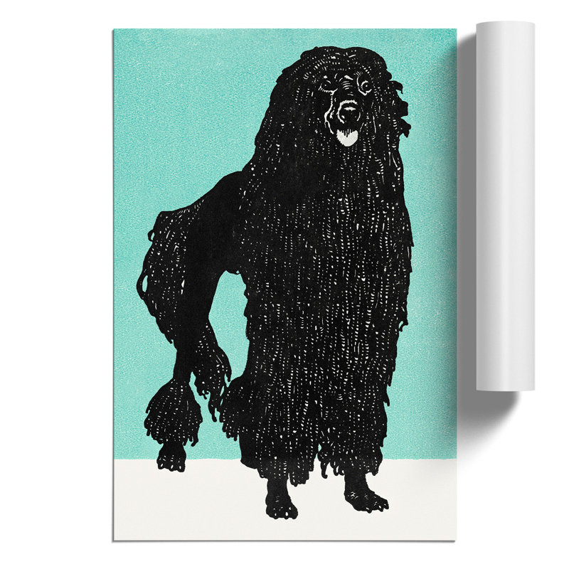 Poodle by Moriz Jung - Unframed Painting, 59cm H x 42cm W x 0.1cm D
