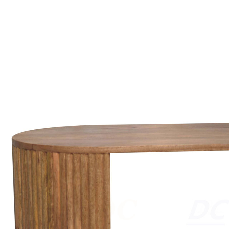 Solid Wood Soba Ball Coffee Table, Open Storage, Light Brown, Table