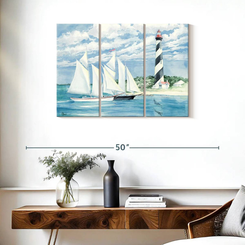 «Passing The Light», 3 pièces sur toile, H 24 po x l 38 po x P 1,25 po