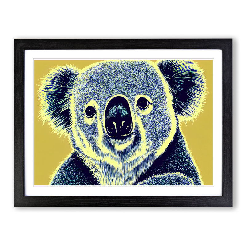 Luscious Koala Bear - Single Picture Frame Print, Black, 25cm H x 34cm W