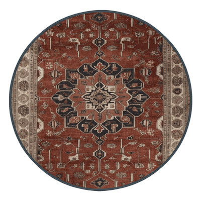 Machine Washable Persian Brown Area Rug