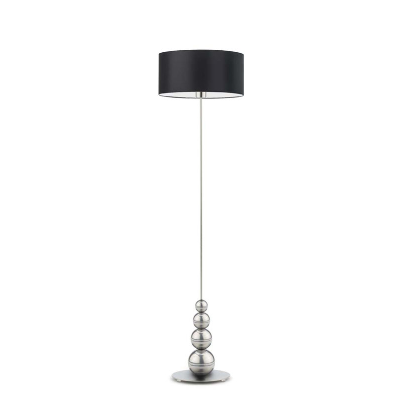 Fahey 166cm Traditional Floor Lamp, Silver, Black