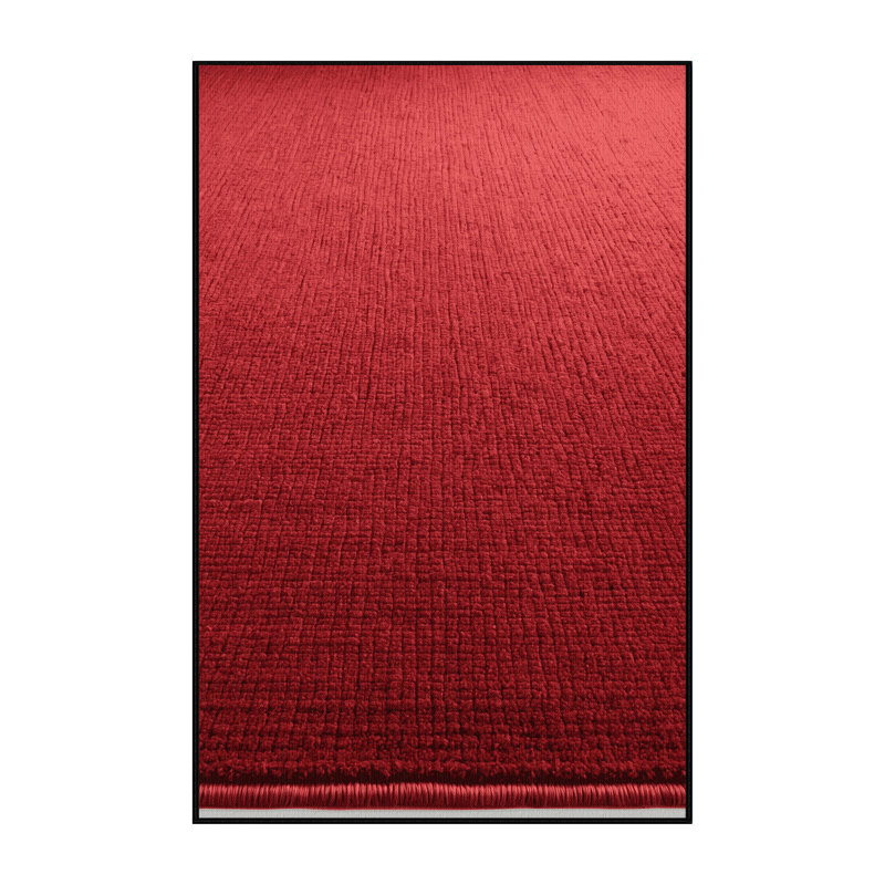 Tapis rouge uni lavable à la machine, Rectangle 2 pi x 3 pi