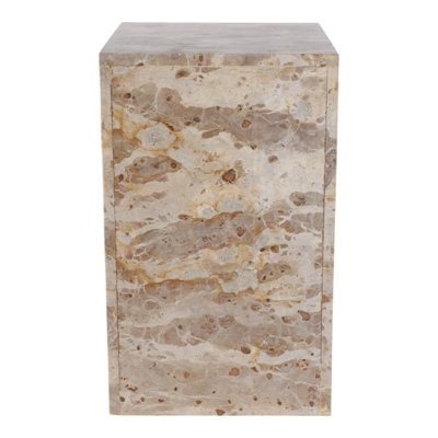 Sagebrook Home 20X12" Marble Pedestal Accent Table, White/Black