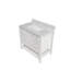 Ensemble de meuble-lavabo moderne 37 po avec plateau en marbre artificiel Carrara, armoire de salle de bain multifonctionnelle avec portes et tiroir, cadre solide et panneau de fibres à densité moyenne (trou de robinet simple)