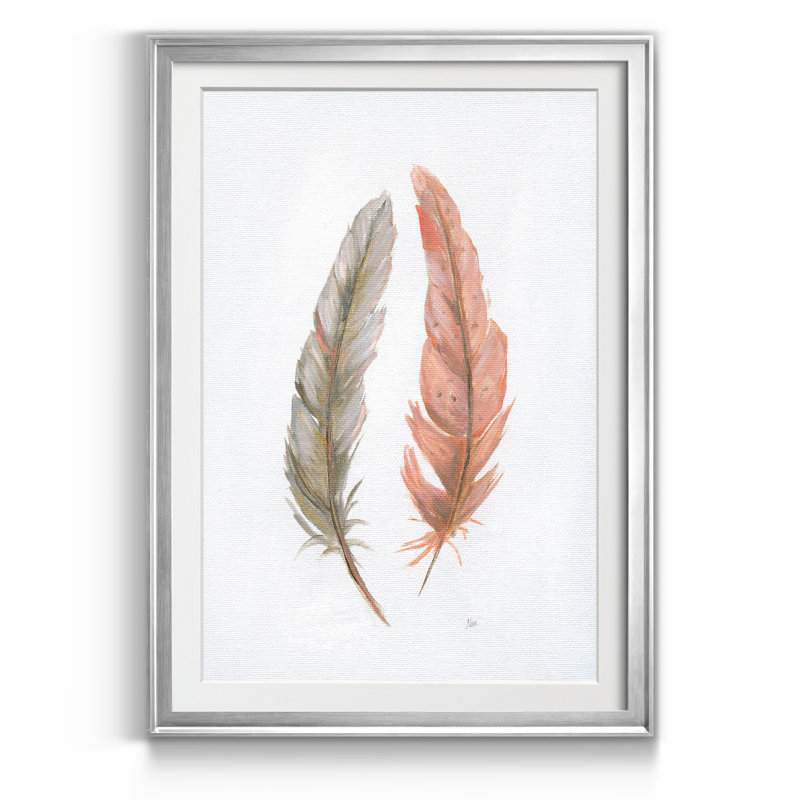 Plumes douces - Reproduction d'art sur papier encadrée, H 18,5 po x l 24,5 po x P 1,5 po, Argent