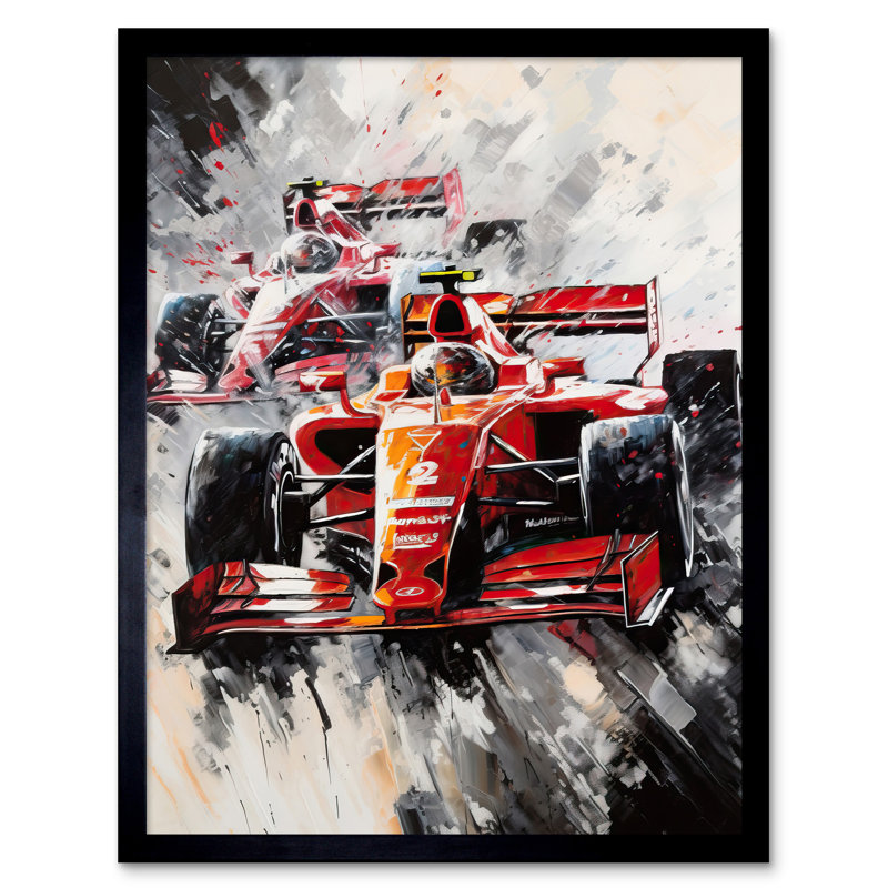 Cisne Grand Prix Track Circuit Cars Racing Paint Splat - Single Picture Frame Print