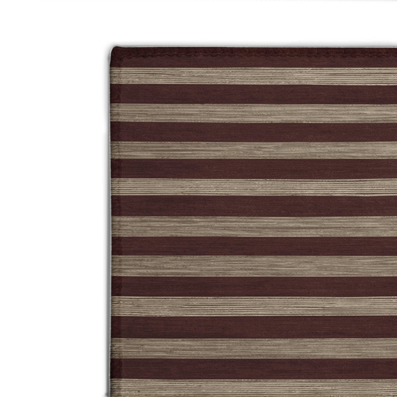 Tapis intérieur / extérieur noir HorizontalStripes, Rectangle 4pi x 6 pi