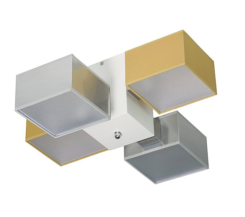 Miranda Semi Flush Mount, Light brown, Silver/Honey