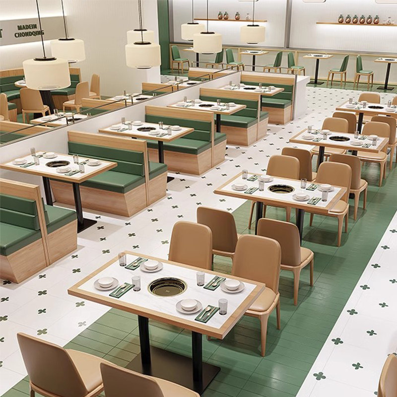 Bancs de restaurant nordiques modernes et simples, Vert