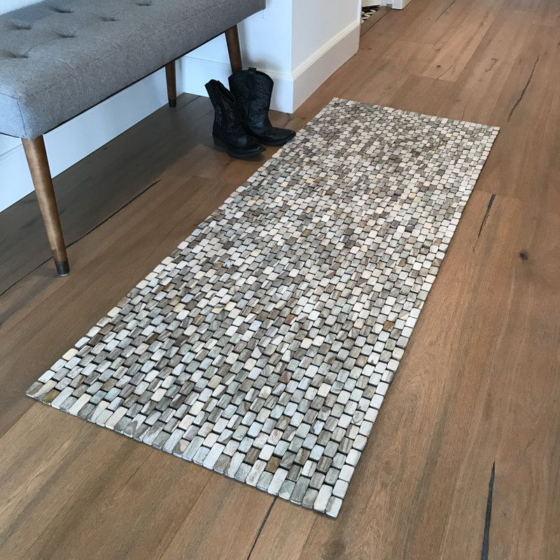 Tapis pour salle de bain Emera, Bois de rose blanchi à la chaux