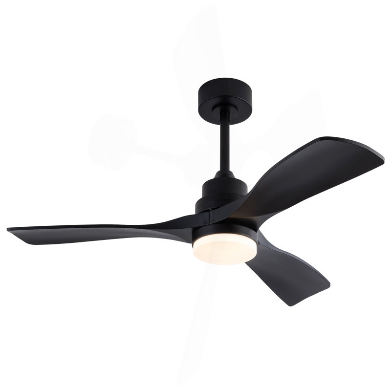 Ventilateurs de plafond de 42 pouces avec lumières et télécommande, ventilateur de plafond noir pour patio avec lumière 3 pales Ventilateur de plafond moderne réversible, moteur à courant continu pour maison de campagne