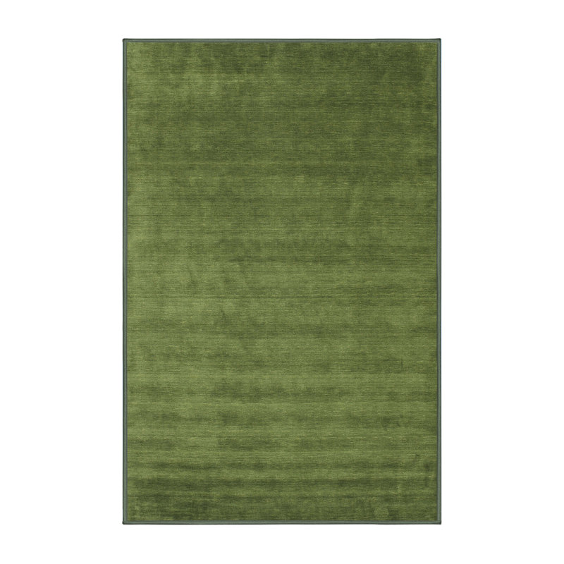 Tapis de zone vert contemporaine, Rectangle 7 pi x 9 pi
