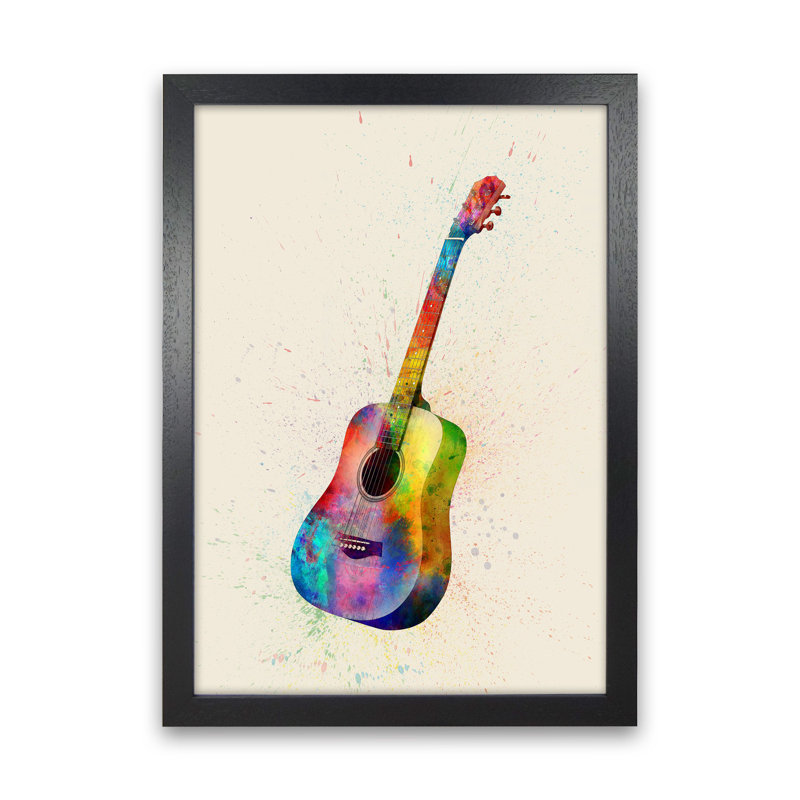 Acoustic Guitar by Michael Tompsett - Print, Black Framed, 88cm H x 64cm W x 3cm D