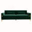 Canapé avec accents dorés - Canapé moderne à 3 places avec coussins moelleux et ressorts ensachés individuellement pour une assise confortable
