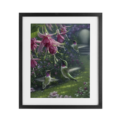 «Hummingbird Haven Garden», reproduction encadrée sous verre, conception de Collin Bogle