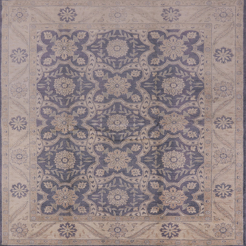 Tapis brun / bleu Garrison, Carré 7 pi