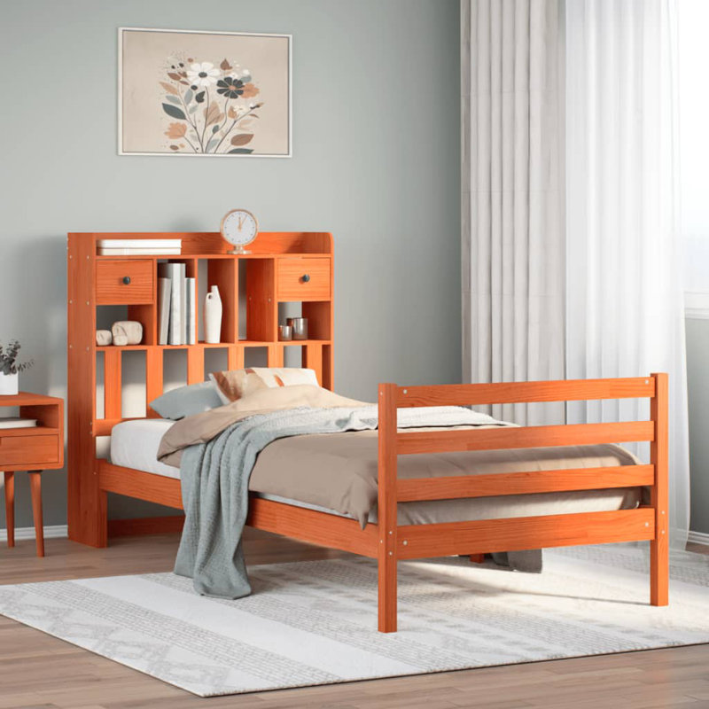 Ludowici Solid Wood Bed, Brown, 75 cm W x 190 cm L