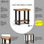 Conception de table d'appoint à deux étages de 27 po moderne de style industriel en bois d'acacia avec bords naturels Alpine