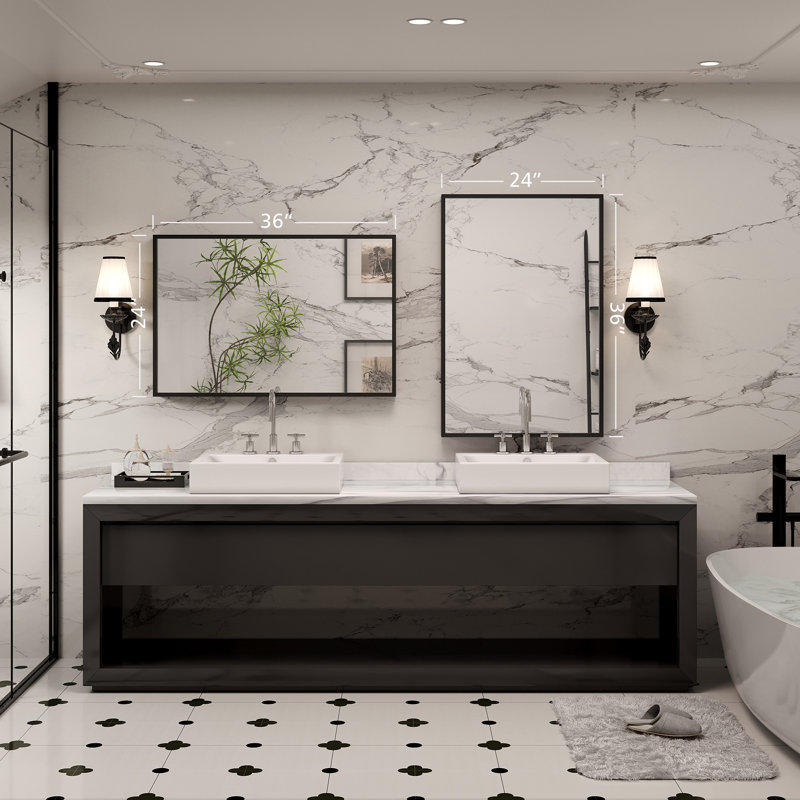Miroir de salle de bain mural, 36 po x 24 po