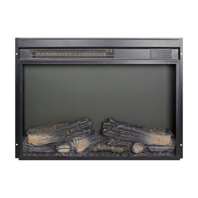 Foyer électrique encastrable, 23 pouces, chauffage ultra mince, flamme réaliste, bûche, télécommande, minuterie, protection contre la surchauffe, / certification UL, chaleur de 1400 W, 5000 S par heure, 11 réglages de température,