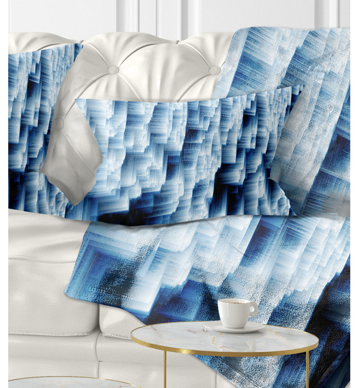 Abstract Blue Ice - Abstract Printed Throw Pillow
