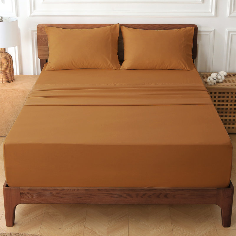 Hyprest 100% Cotton Floral Sheet Set with 18"–24" Extra Deep Pocket, King Sheet Set with 4 additional pieces, Brown