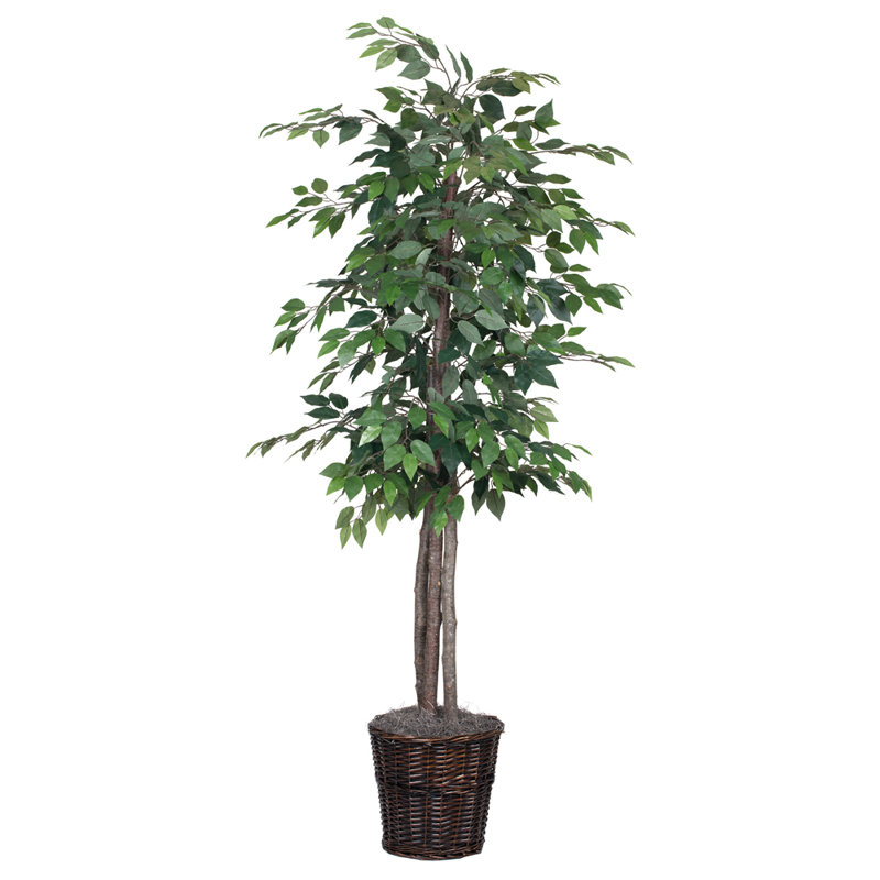 Ficus artificiel en pot de style panier