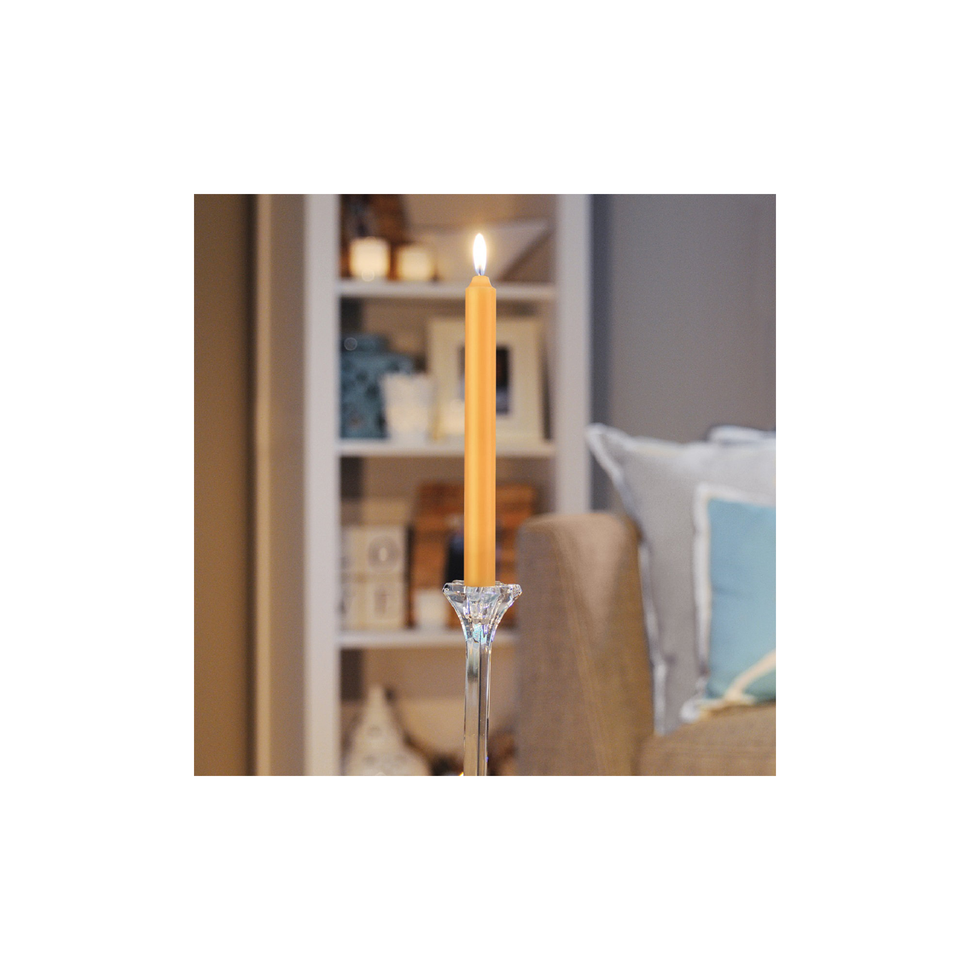 Root Candles Unscented Taper Candle, Butterscotch, 9" H x 0.88" W x 0.88" D