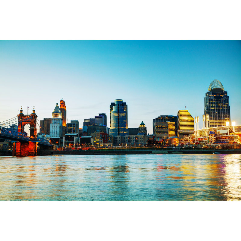 Cincinnati Downtown Overview by AndreyKrav - Wrapped Canvas Print, 30cm H x 46cm W