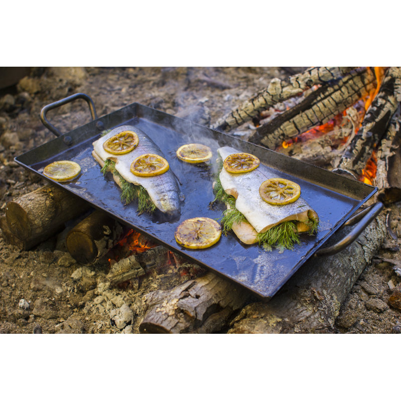 Lodge 18" Black Carbon Steel Outdoor Griddle with Handles