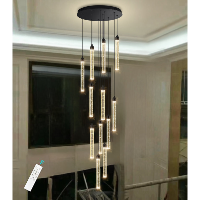 Matildia 12 - Light LED Tiered Chandelier, Black