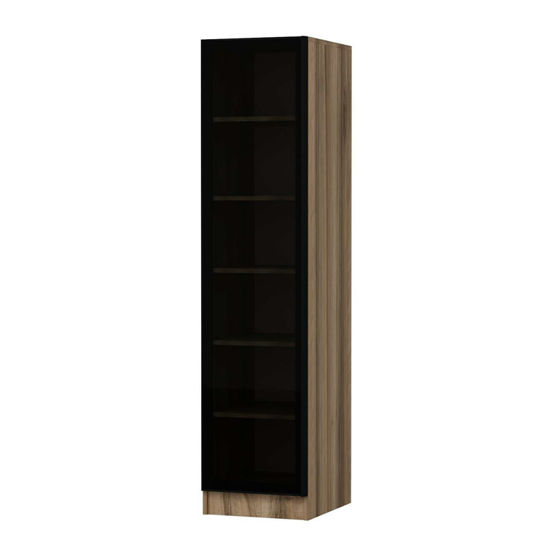 Elina 1 Door Manufactured Wood Wardrobe, 190cm H x 45cm W x 52cm D, Brown/Black