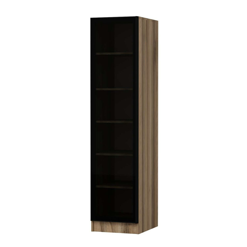 Elina 1 Door Wardrobe, 190cm H x 45cm W x 52cm D, Brown/Black