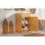 Meuble-lavabo de 20 pouces avec lavabo en céramique, ensemble de meuble-lavabo simple autoportant avec porte à fermeture douce, tablette réglable, style maison de campagne, bois naturel.