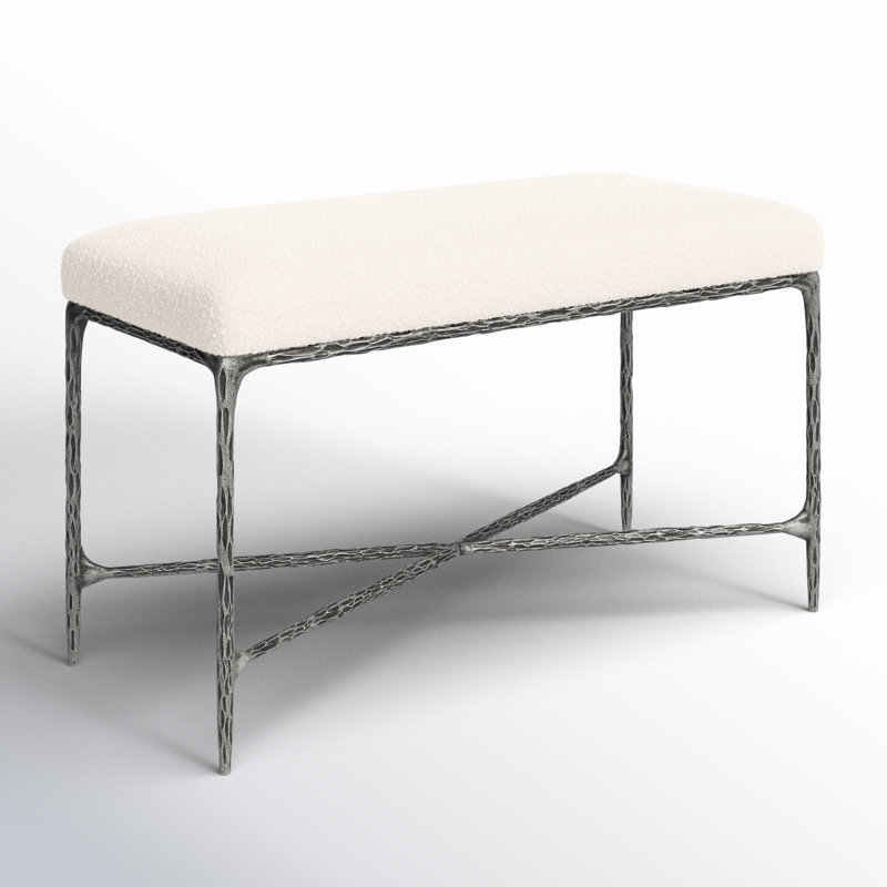 Evelynn 36" Upholstered Bench, Ivory