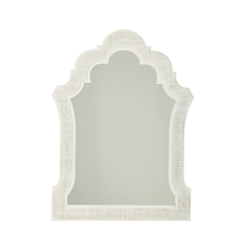 Ivory Key White Transitional Rectangular Wood Dresser Mirror