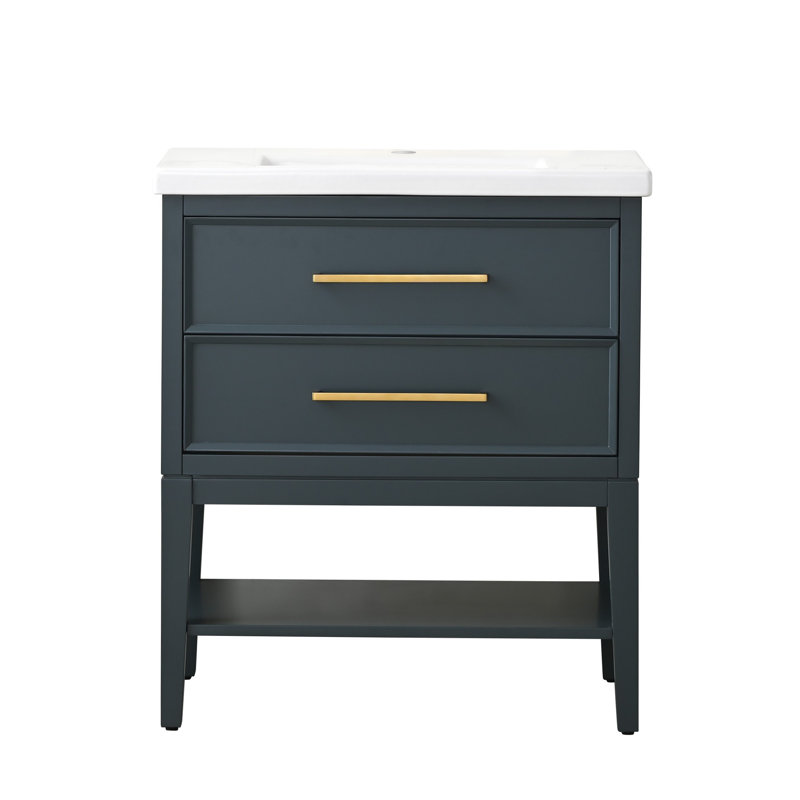Ensemble de meuble-lavabo simple 30,13 po Brodnax, Bleu rétro