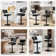Swivel Adjustable Height Bar Stools with Footrest and Thick Cushion Curved Backrest(Set of 2)