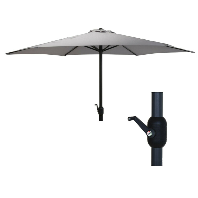 Jackson 275cm Market Parasol, Black, Light Grey