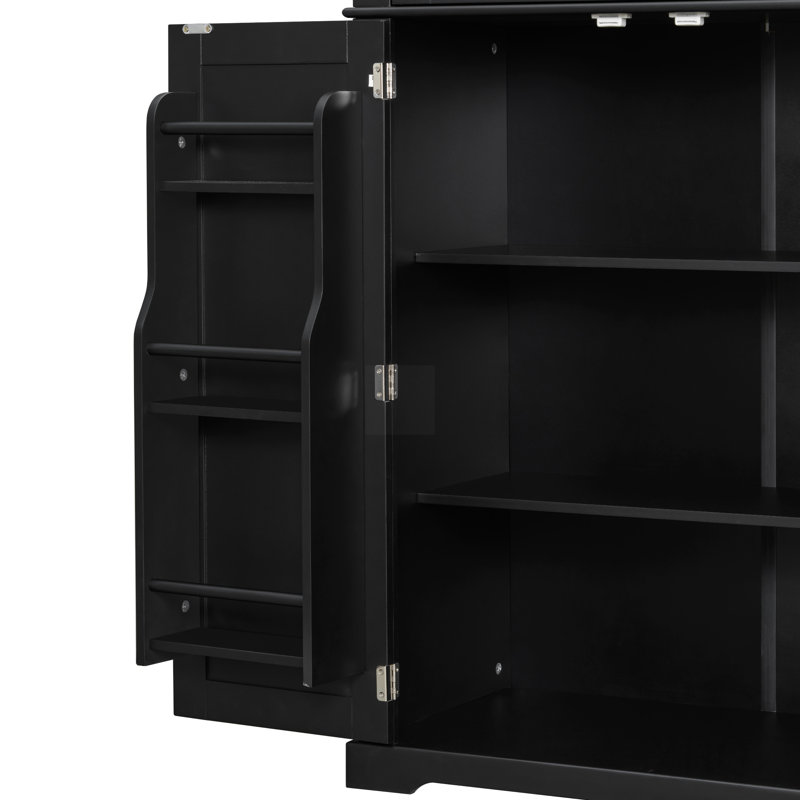  Armoire de rangement pour salle de bain avec espace de rangement multifonctionnel, tiroir avec glissières, tablette réglable, noir