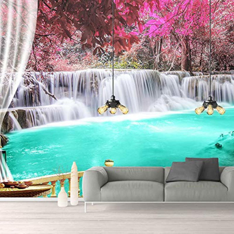 Murale vue naturelle de faux balcon, L 100 po x l 144 po