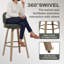 Tabouret de bar pivotant rembourré de 76 cm (30 po) avec cadre en bois-406911166-417237451