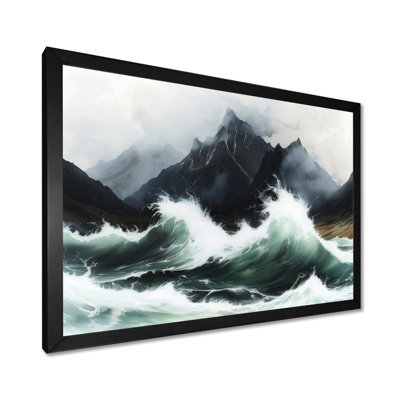 Stormy Seas Mountain Landscape I - Landscape Mountains Wall Art Print