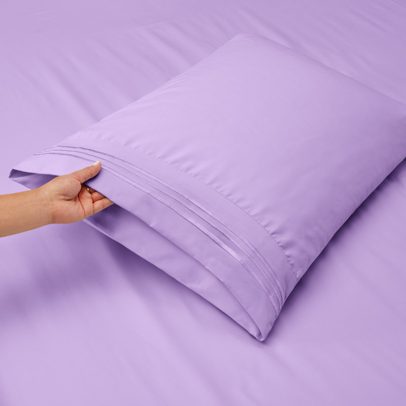 Microfiber Sheet Set, Lavender, Queen Sheet Set + 1 Fitted Sheet + 4 Pillowcases
