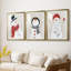 Festive Snowman I - Impression personnalisée de qualité supérieure avec cadre - 3 pièces-259944669-259944666