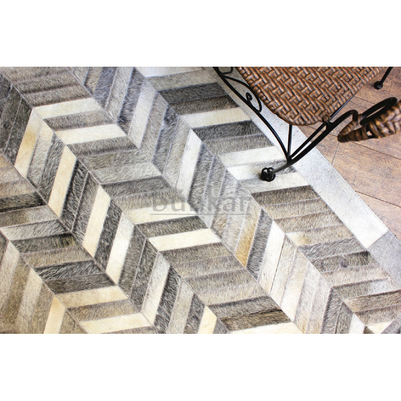 Mckinney Chevron Cowhide Hand Woven Area Rug, Rectangle 180 x 240cm
