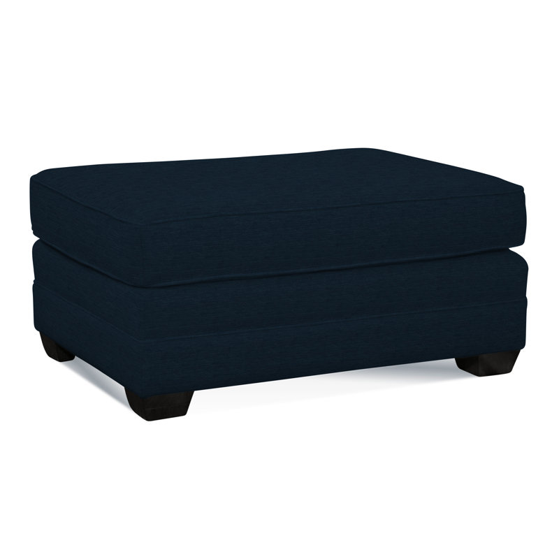 Bedford Ottoman, Antique Black , Sunbrella Blue Pinstripe; 6205-64