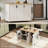 Fluted Kitchen Island with Drop Leaf-382546422